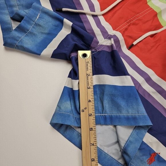Polo Ralph Lauren Swim Trunks Mens M Striped Lined Drawstring Beach Pockets Red - Picture 12 of 12